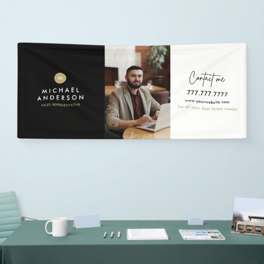 Promotiebril voor onroerend goed, magneet spandoek (Beurs)