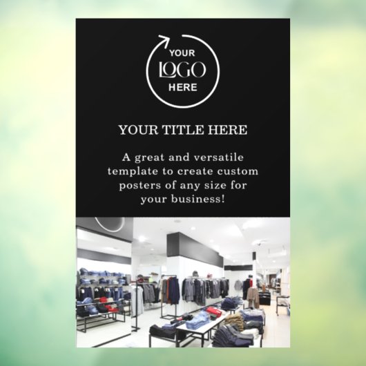 Promotiefoto voor Business Logo Black Professional Raamsticker (Vel 3)