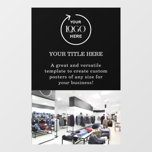 Promotiefoto voor Business Logo Black Professional Raamsticker (Vel)