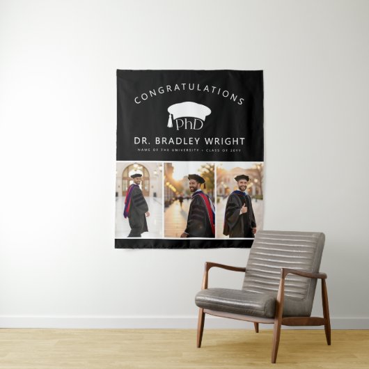 Promotiehoed Doctoraal Afstuderen Wandkleed (In situ)