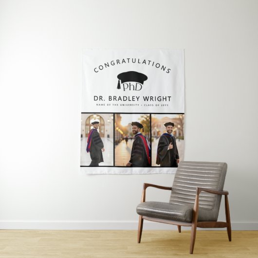 Promotiehoed Doctoraal Afstuderen Wandkleed (In situ)