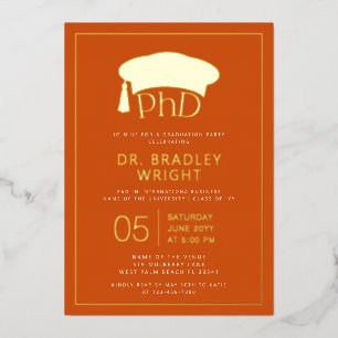 Promotiehoed Doctoraat Afstuderen Folie Uitnodiging