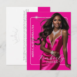 Promotiekaart voor schoonheidswedstrijd | Kleurrij Briefkaart