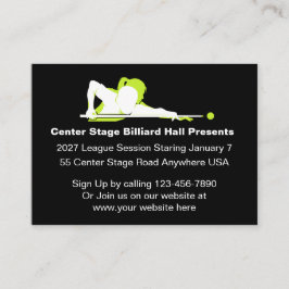 Promotiekaarten voor biljartzaal visitekaartje