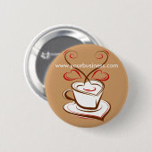Promotieknop Koffiebedrijf adverteren Ronde Button 5,7 Cm (Voorkant /achterkant)