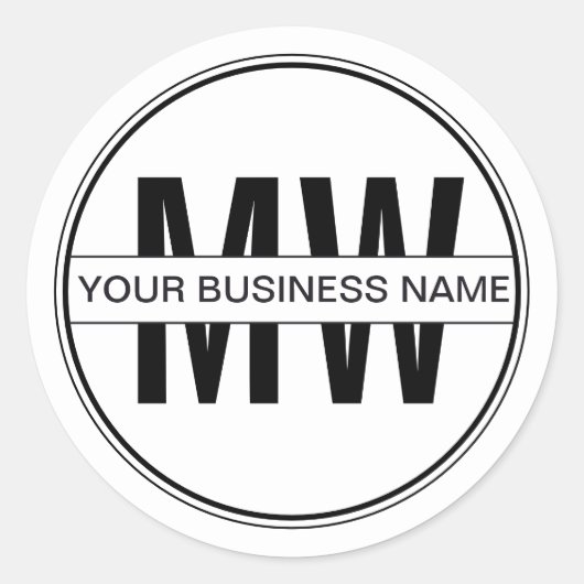 Promotieminimum Business Monogram Logo Ronde Sticker (Voorkant)