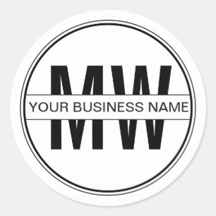 Promotieminimum Business Monogram Logo Ronde Sticker