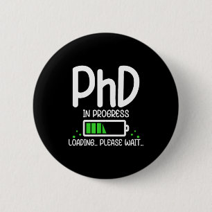 Promotieonderzoek bezig funny afstudeerklas 2026 ronde button 5,7 cm