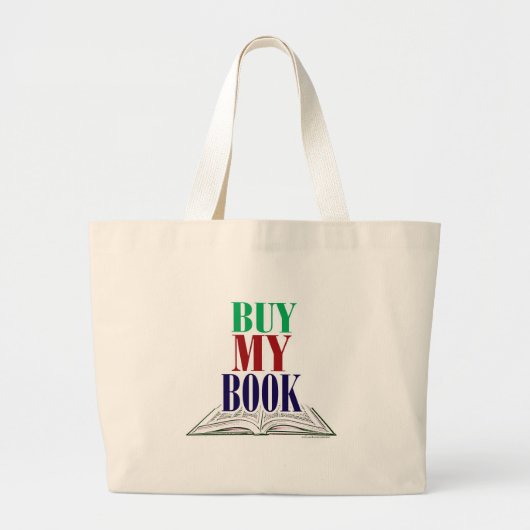 Promotieontwerp voor Mijn boekauteur kopen Grote Tote Bag (Voorkant)