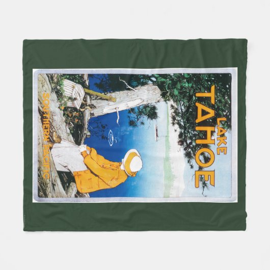 Promotieposter meer op het Tahoe-meer, CA Fleece Deken (Voorkant (Horizontaal))
