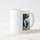 Promotieposter meer op het Tahoe-meer, CA Grote Koffiekop (Voorkant rechts)