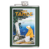 Promotieposter meer op het Tahoe-meer, CA Heupfles (Voorkant)