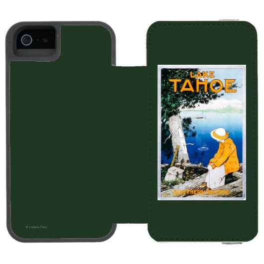 Promotieposter meer op het Tahoe-meer, CA Incipio iPhone Portemonnee Hoesje (Agenda Open)