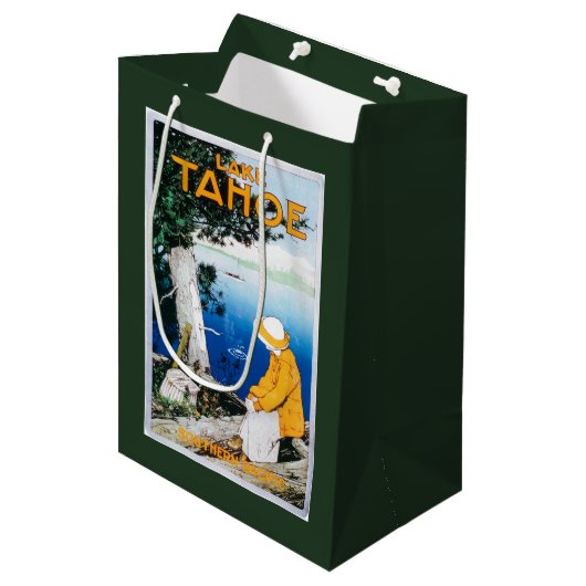 Promotieposter meer op het Tahoe-meer, CA Medium Cadeauzakje (Voorkant Gekanteld)