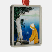 Promotieposter meer op het Tahoe-meer, CA Metalen Ornament (Rechts)