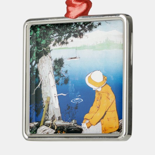 Promotieposter meer op het Tahoe-meer, CA Metalen Ornament (Links)