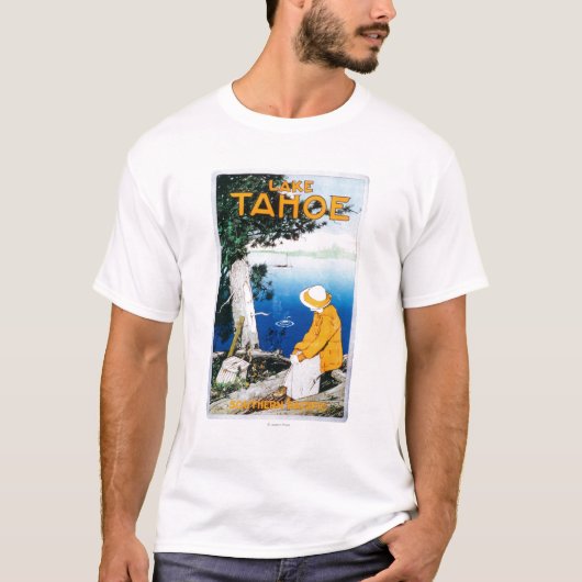 Promotieposter meer op het Tahoe-meer, CA T-shirt (Voorkant)