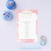 PROMOTIEPRIJS SERVICELIJST roze waterverf Flyer (Enkel)