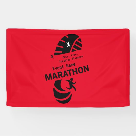Promotieprogramma voor liefdadigheidsmarathon spandoek (Horizontaal)