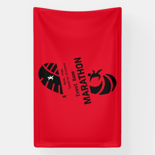 Promotieprogramma voor liefdadigheidsmarathon spandoek (Verticaal)