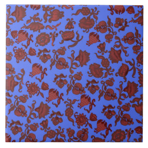 Promotievloeistof Bohemian Chic Floral Boho Blue Tegeltje