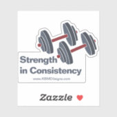 Promotional Gym Dumbbell Strength in Consistency Sticker (Vel)
