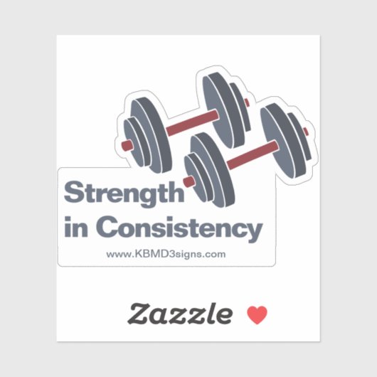 Promotional Gym Dumbbell Strength in Consistency Sticker (Vel)