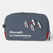 Promotional Gym Motto Strength in Consistency Grey Toilettasje (Voorkant)