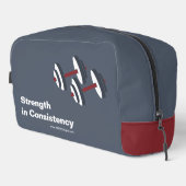 Promotional Gym Motto Strength in Consistency Grey Toilettasje (Rechterhoek)