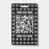 Promotional QR code (editable) plus Logo Pattern Badge (Voorzijde)