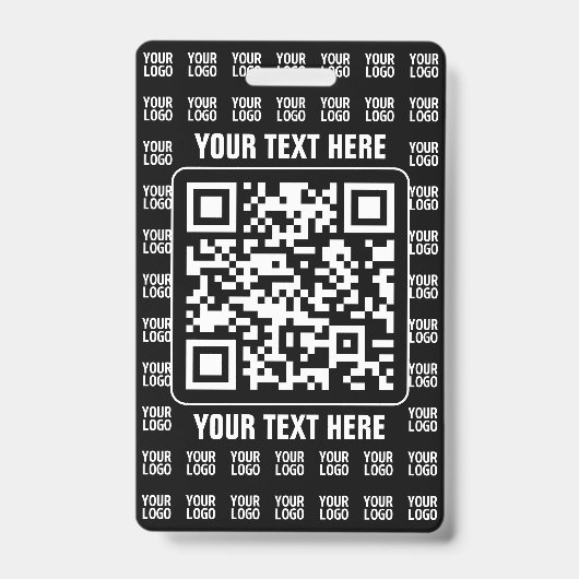 Promotional QR code (editable) plus Logo Pattern Badge (Voorzijde)