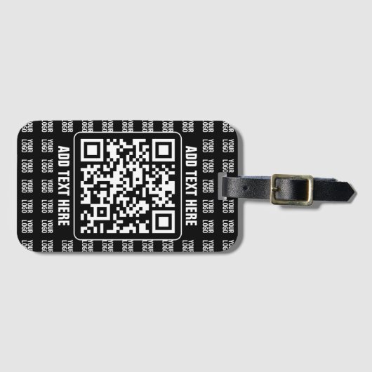 Promotional QR code (editable) plus Logo Pattern Bagagelabel (Voorkant (horizontaal))