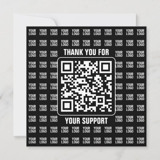 Promotional QR code (editable) plus Logo Pattern Bedankkaart (Voorkant)