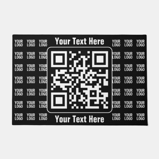 Promotional QR code (editable) plus Logo Pattern Deurmat (Voorkant)