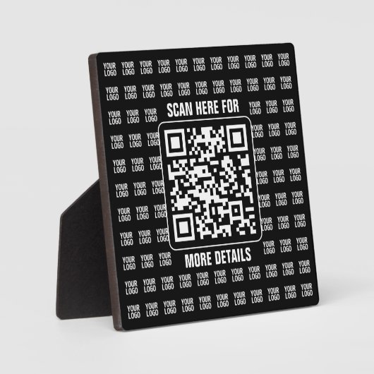 Promotional QR code (editable) plus Logo Pattern Fotoplaat (Voorkant)