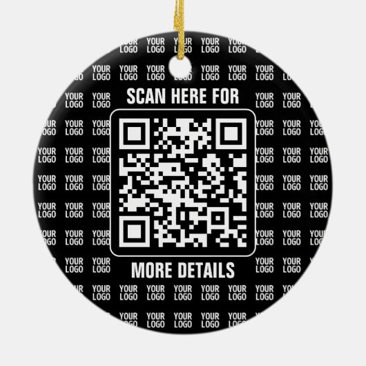 Promotional QR code (editable) plus Logo Pattern Keramisch Ornament (Achterkant)