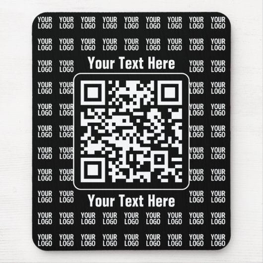 Promotional QR code (editable) plus Logo Pattern Muismat (Voorkant)