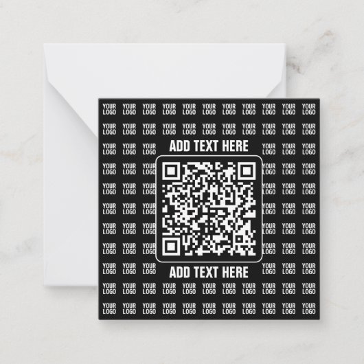 Promotional QR code (editable) plus Logo Pattern Notitiekaartje (Voorkant)