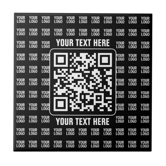 Promotional QR code (editable) plus Logo Pattern Tegeltje (Voorkant)