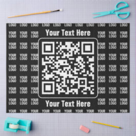 Promotional QR code (editable) plus Logo Pattern Tissuepapier