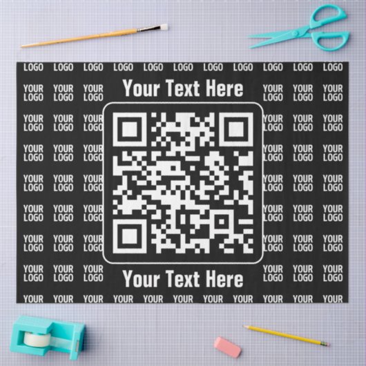Promotional QR code (editable) plus Logo Pattern Tissuepapier (Craft)