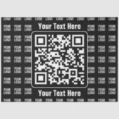 Promotional QR code (editable) plus Logo Pattern Tissuepapier (Voorkant)