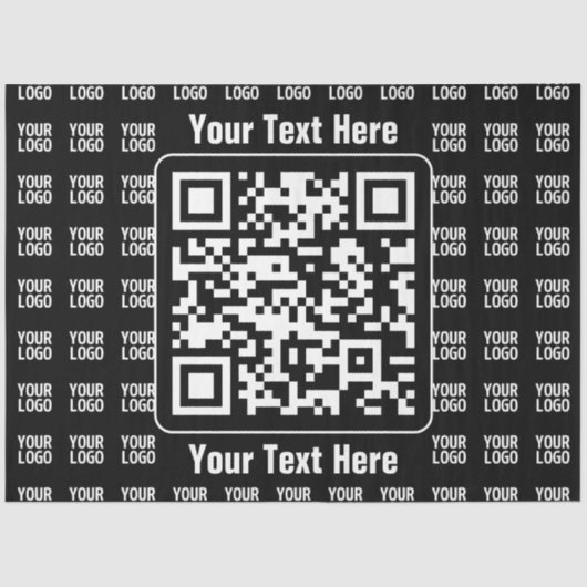 Promotional QR code (editable) plus Logo Pattern Tissuepapier (Voorkant)