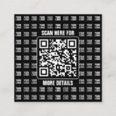 Promotional QR code (editable) plus Logo Pattern Vierkante Visitekaartje (Voorkant)