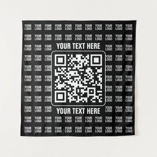 Promotional QR code (editable) plus Logo Pattern Wandkleed (Voorkant)