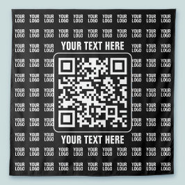 Promotional QR code (editable) plus Logo Pattern Wandkleed