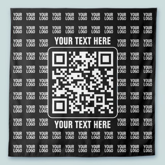 Promotional QR code (editable) plus Logo Pattern Wandkleed