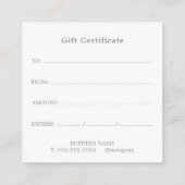 Promotional Salon Business Gift Informatiekaartje (Achterkant)