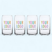 Promotioneel bierblikje pintglas met logo set van  blikvorm glas