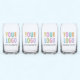 Promotioneel bierblikje pintglas met logo set van  blikvorm glas